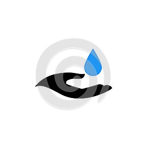 Hand water drop vector design template illustration