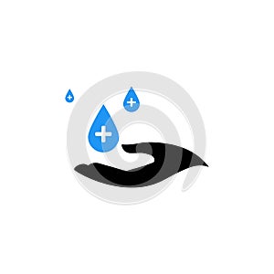 Hand water drop vector design template illustration