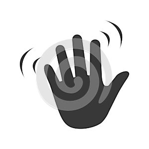 Hand wave waving hi or hello gesture flat vector icon for apps and websites.
