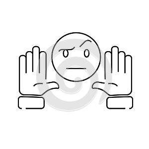 Hand wave waving hi or hello gesture line art vector icon for apps and websites, cinema and director. Movie, interesting and