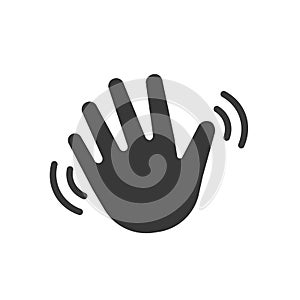 Hand wave waving hi or hello. Vector icon