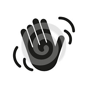 Hand wave waving hi or hello vector icon. Vector illustration.