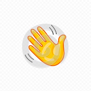 Hand waving. Hello welcome or goodbye gesture icon. Vector illustration