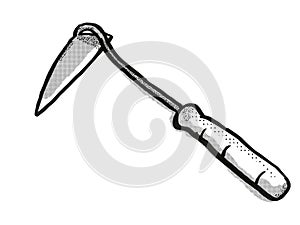 Hand Weeder Cartoon Retro Drawing