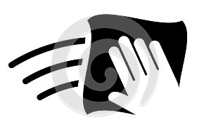 Hand with wet cleaning wipe vector icon