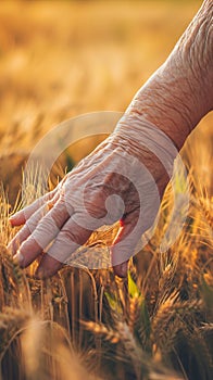 Hand in Wheatfield, Connection to Nature and Agriculture