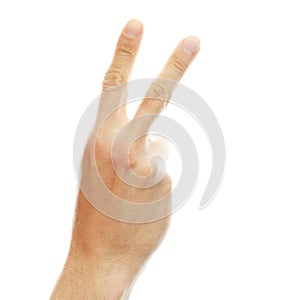 Hand white peace sign
