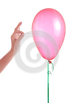 Hand wiht needle and balloon