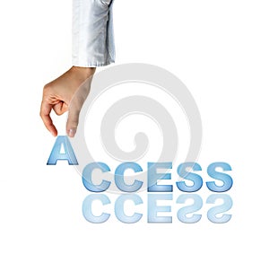 Hand and word Access - business concept