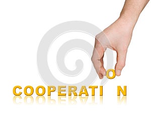 Hand and word Cooperation
