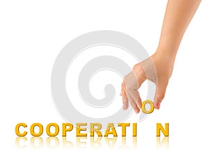 Hand and word Cooperation