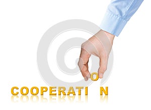 Hand and word Cooperation