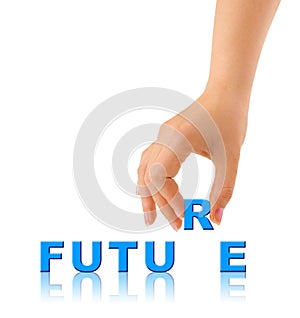 Hand and word Future