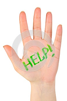 Hand and word Help