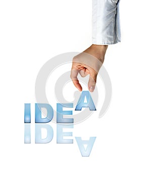 Hand and word Idea