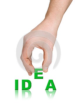 Hand and word Idea