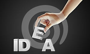 Hand and word Idea - business concept