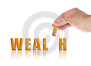 Hand and word Wealth