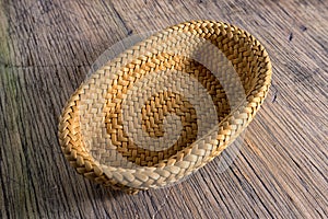Hand woven basket in Ecuador