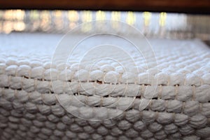 Hand woven cotton rug