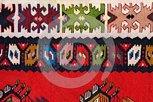 Hand woven kilim pattern photo