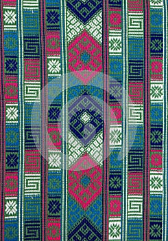 Hand woven textile background, Bhutan photo