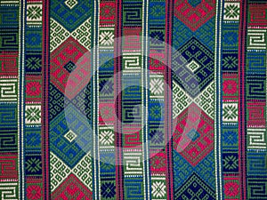 Hand woven textile background, Bhutan