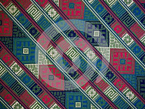 Hand woven textile background, Bhutan