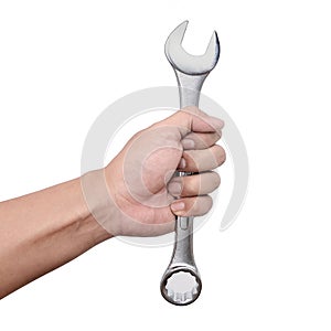 Hand with wrench