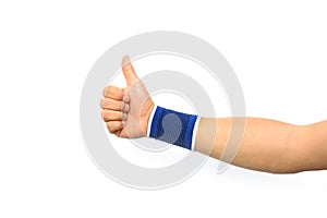 Hand with a wrist support isolated