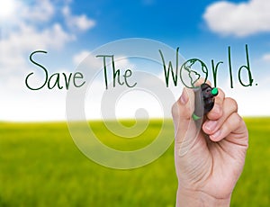 Hand write Save the world