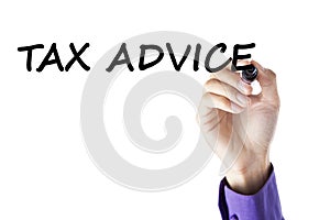 Hand writes tax advice