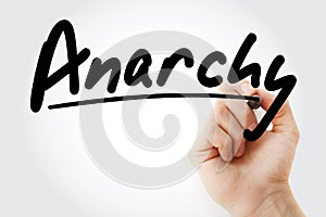 Hand writing Anarchy with marker photo