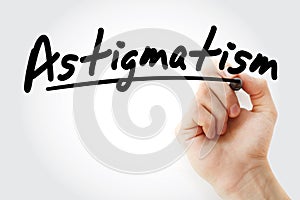 Hand writing Astigmatism with marker