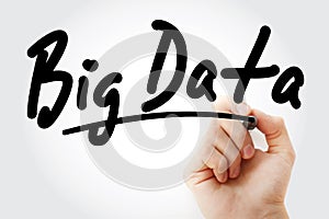 Hand writing Big Data with marker