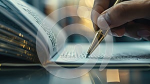 The Hand Writing in Book.AI generated image