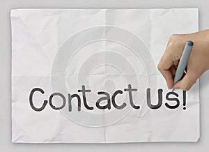 Hand writing Contact us