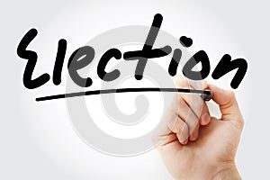 Hand writing Election with marker
