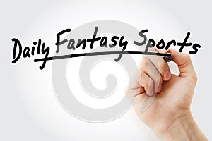 Hand writing Daily Fantasy Sports with marker