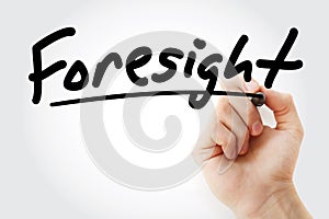 Hand writing Foresight with marker