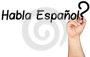 Hand Writing Habla Espanol Clear Glass Whiteboard