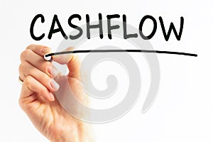 hand writing inscription cashflow with marker, concept, stock image