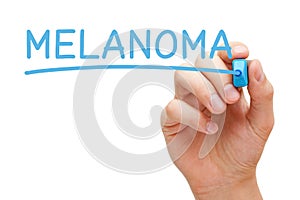 Melanoma Handwritten With Blue Marker