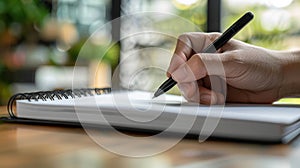 The Hand Writing in Notebook.AI generated image