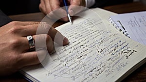 Hand Writing Notes During Consulting Session