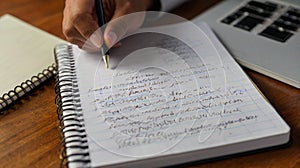 Hand Writing Notes During a Consulting Session