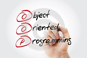 OOP Object Oriented Programming with marker, acronym business concept