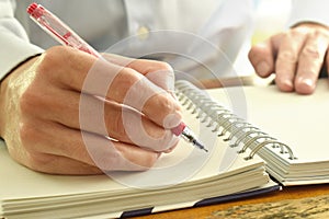 hand writing on paper book binding
