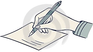 Hand Writing on Paper, Creative Process Traditional Education, vector design Generative AI