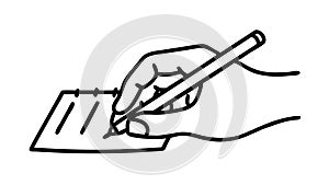 Hand Writing on Paper Icon for Documentation and Notes, vector design Generative AI